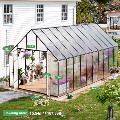 20x10x10 FT Polycarbonate Greenhouse for Outdoors w