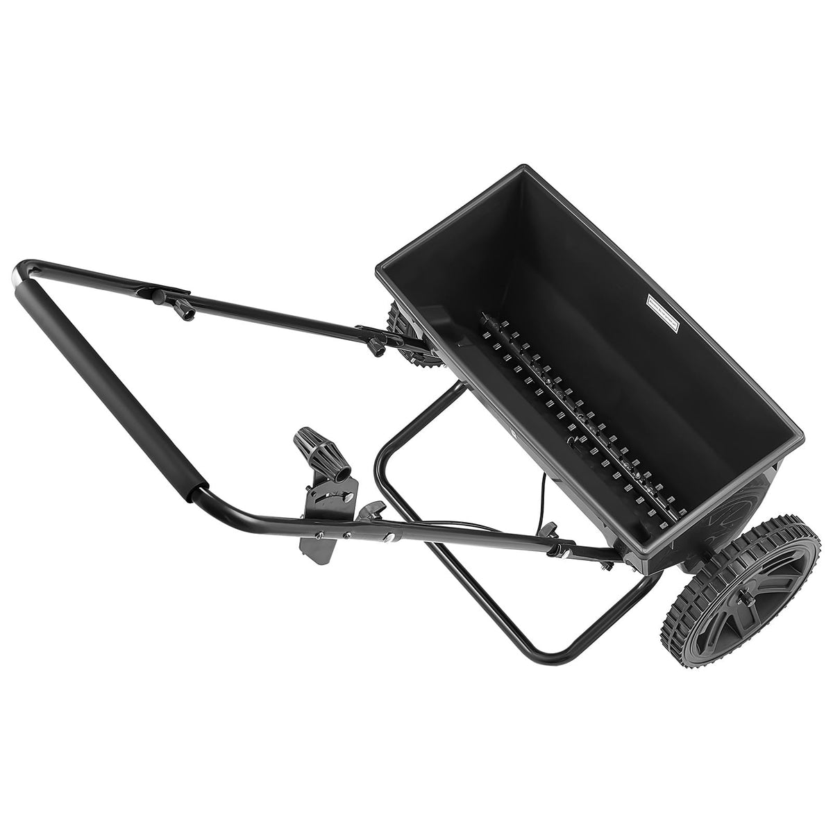 Broadcast Spreader 50 lbs Capacity Drop Spreader with Hopper Grate (50LB / Black)