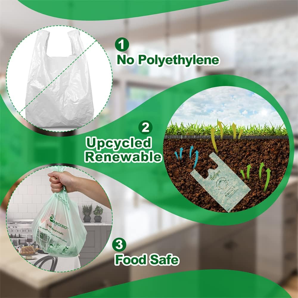 Certified Home Compostable Produce Bags, 1000 Count, 14 x 18 Inches, Hold Up to 14 Lbs, ASTM D6400, EN 13432, US BPI & Europe OK Compost Home Certified