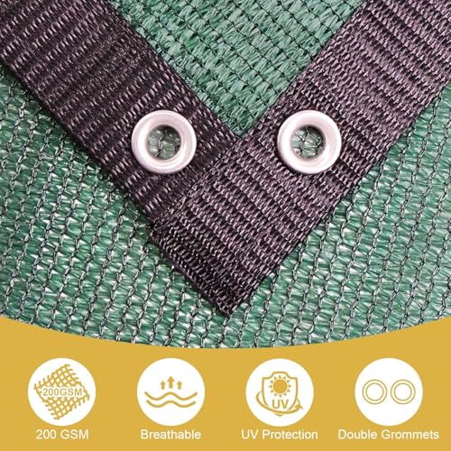 90% Sun Shade Cloth with Grommets (0 6' X 0 8' / Green)