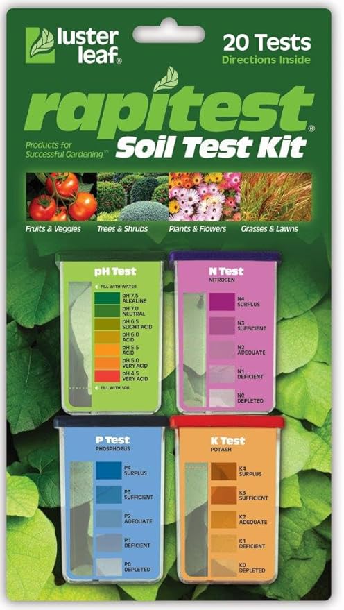 Rapitest Soil Test Kit for Gardens,Vegetables,Flowers and Lawns. USA designed and assembled soiltester completely,quickly & accurately measures/analyzes-soil pH acidity & garden nutrients(Pack of 6)