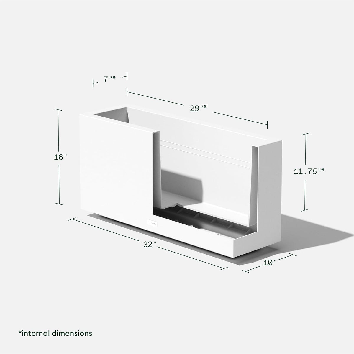 Veradek Block Series Long Box Planter - Large Rectangular Planter for Indoor or Outdoor Patio/Porch | Durable All-Weather Use with Drainage Holes | Modern Décor for Tall Plants, Flowers or Shrubs