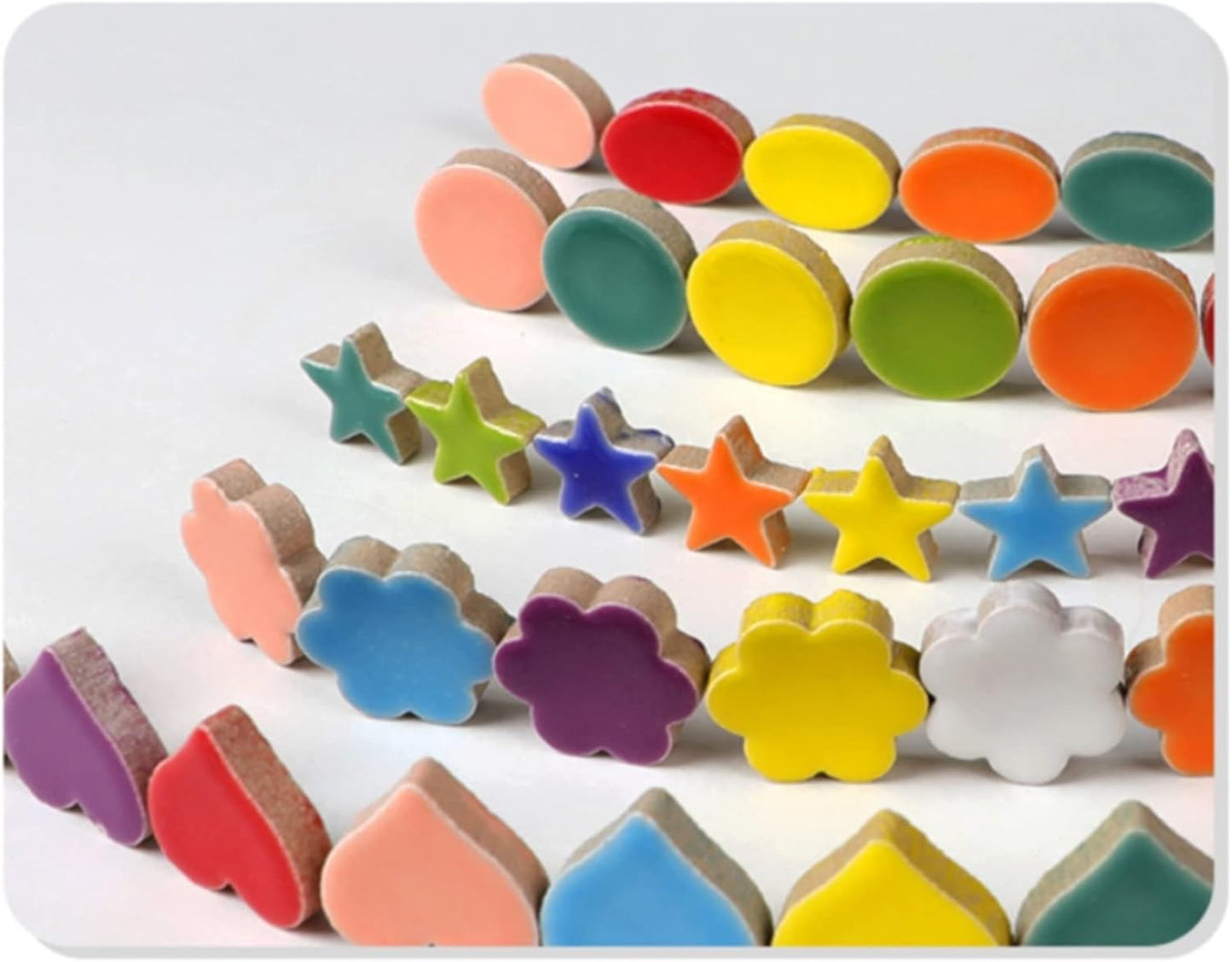 40pcs/100g Pack of Mosaic Tile Supplies for DIY Crafts, Plates, Picture Frames, Flowerpots, Handmade Jewelry - 1.5x1.5 cm Love Heart Ceramic Decorative Tiles (Love Heart Mix)