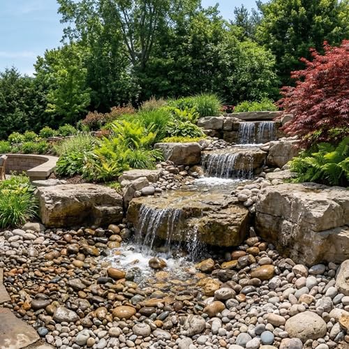 Pond Free Cascade 4100 GPH Waterfall Kit MatrixBlox 10 x 30 Ft EPDM Liner