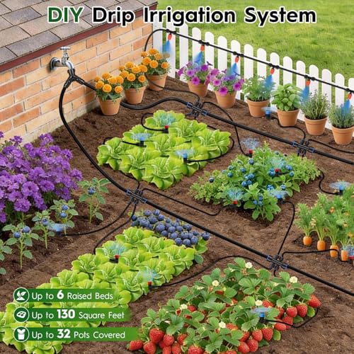 160FT Quick Connect Drip Irrigation System (160 FT)