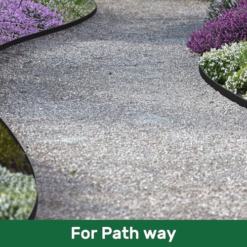 Garden Edging 118FT Landscape Edging Kit 2 Inch Height with 72 Stakes (Black / 2in X 118FT)