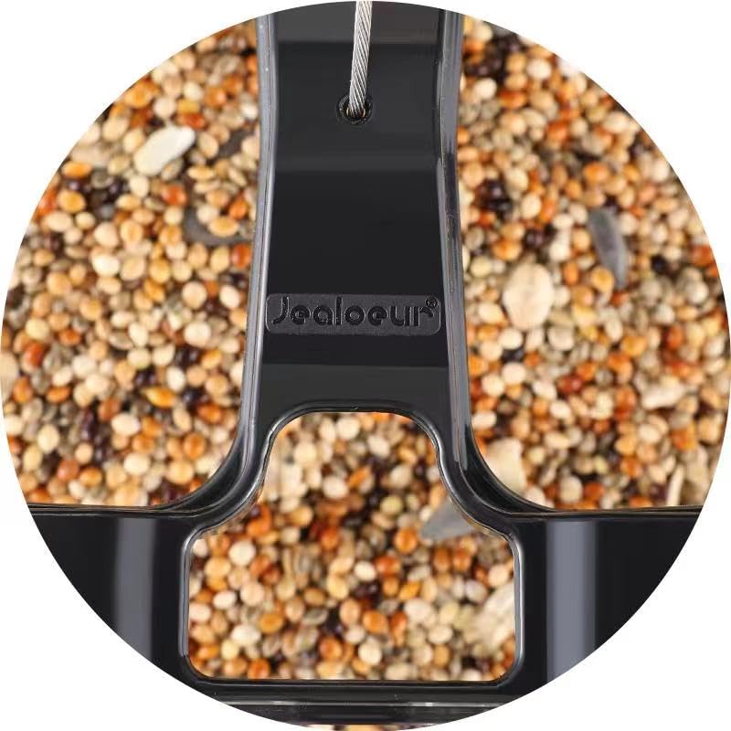 Bird Feeders for Outdoors Hanging Bird Feeder Wild Birds Seed (Black 2 pack)