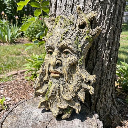 10.3" Whimsical Tree Face Sculpture (Yellow 458)