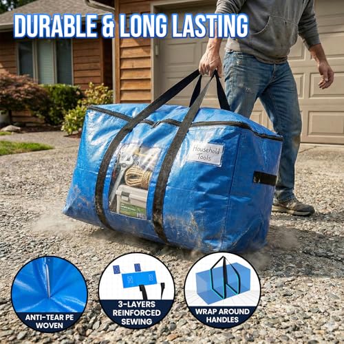 10 Pack Blue Extra Large Moving Bags (10 Count)