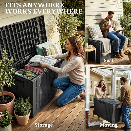 60 Gallon Outdoor Storage Box (Dark Black / 60 Gallon)