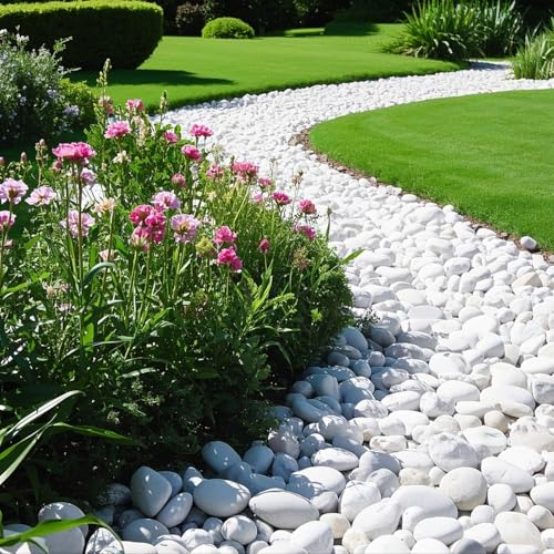 River Rocks 40lbs White Pebbles for Indoor Plants