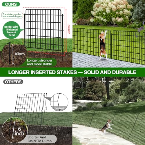 10 Panels Garden Fencing Animal Barrier with Lock (24in(H))