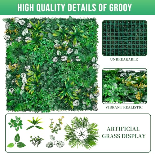 Artificial Boxwood Panels (Dracaena 3 / 12PCS 20''x20'')