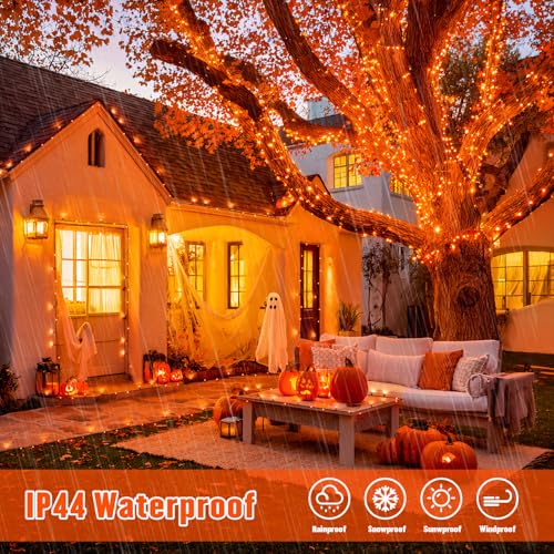 2 Pack Solar Halloween Lights (Orange / 100LED*2)
