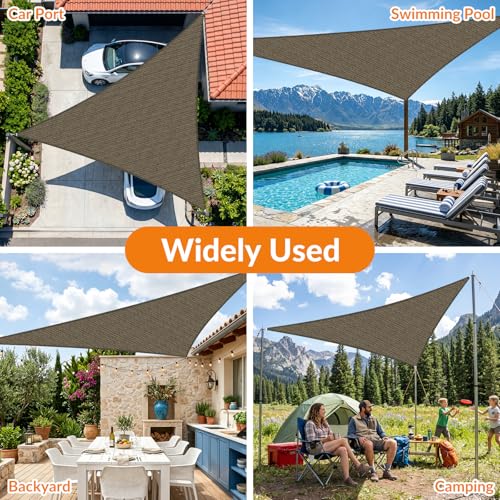 17'X32' Sun Shade Sail Brown Curved Square Customizable (Brown / 17'X32' custom)