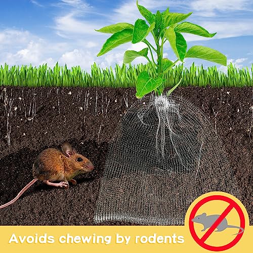 20 Pcs Large Root Guard Gopher Basket Vole Mesh Wire Baskets Stainless Steel Guard Cages Knitted Gopher Wire Mesh for Underground Vegetables Flowers Tree Root Protection (10 Gallon)