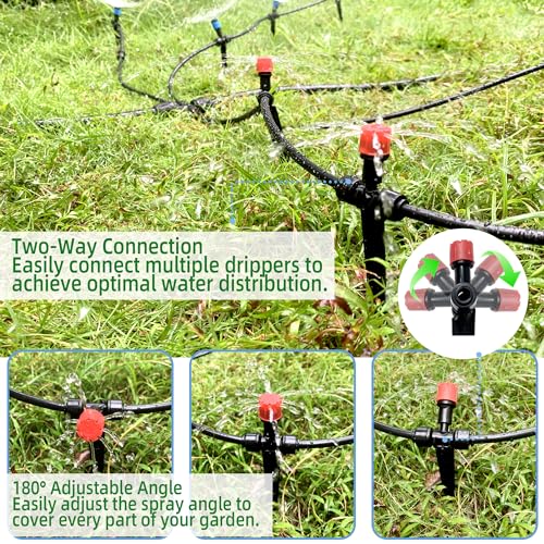 10PCS Push to (10PCS Two-Way Drip Irrigation Emitters Sprayer)