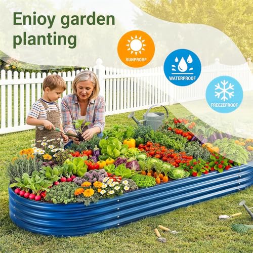 2 Pcs 6ft Metal Raised Garden Bed (6×3×1ft(2pcs） / 5-blue)