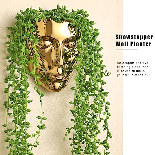 Face Vase Ceramic Female Form Vase (Gold)