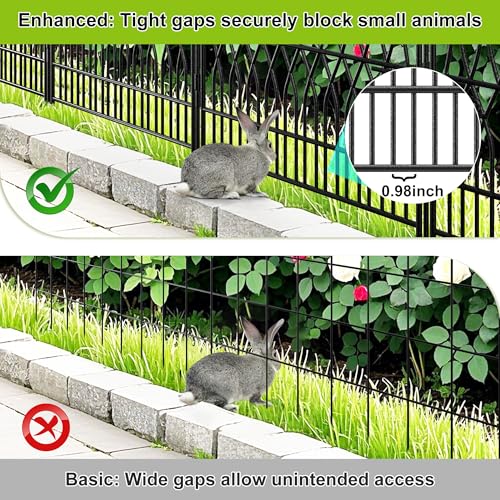 5 Panels Arc Metal Garden Fence with Gate (5 Count)