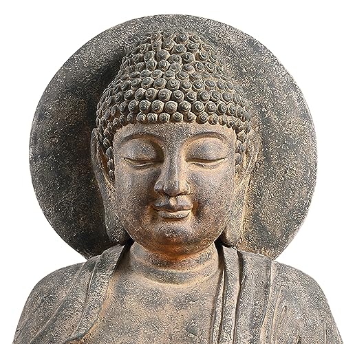 Buddha Zen Statue Water Fountain (Gray)