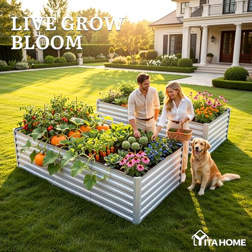 8x4x2ft Galvanized Raised Garden Bed (8x4x2ft / Silver)