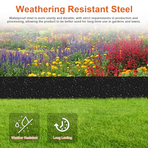 10 Pack Metal Edging for Landscaping (Black / 7.5 Inch)