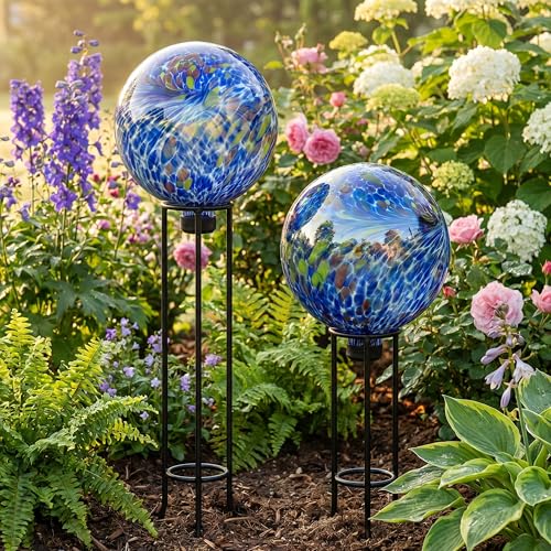 Sunnydaze 10" Glass Gazing Ball for Garden (Primary Color Burst)