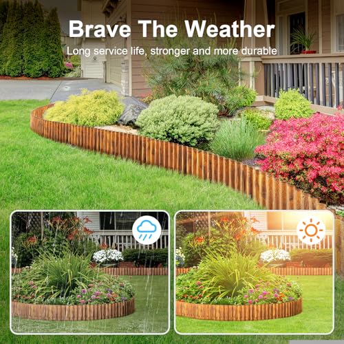 Corrugated Garden Edging Border (Rusty / 12 Inch×50 Ft)