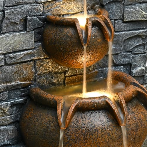 42'' Lion Head Outdoor Water Fountain with Lights (Lion Head 42in)