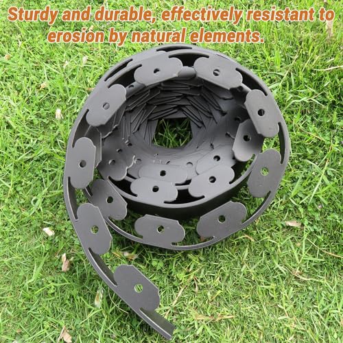 Landscape Edging (Black-66feet / Plastic Stakes)