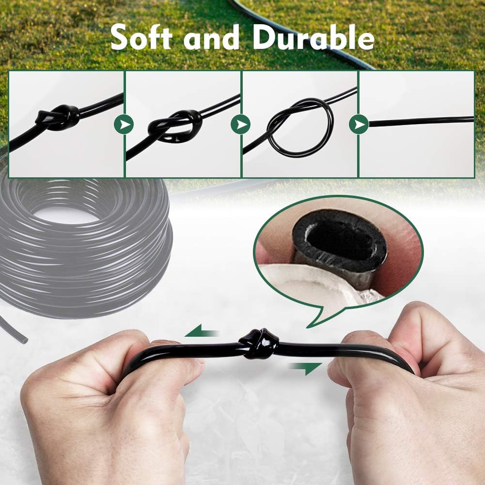 Bonviee 100ft 1/4 inch Blank Distribution Tubing Drip Irrigation Hose Garden Watering Tube Line for Small garden irrigation system