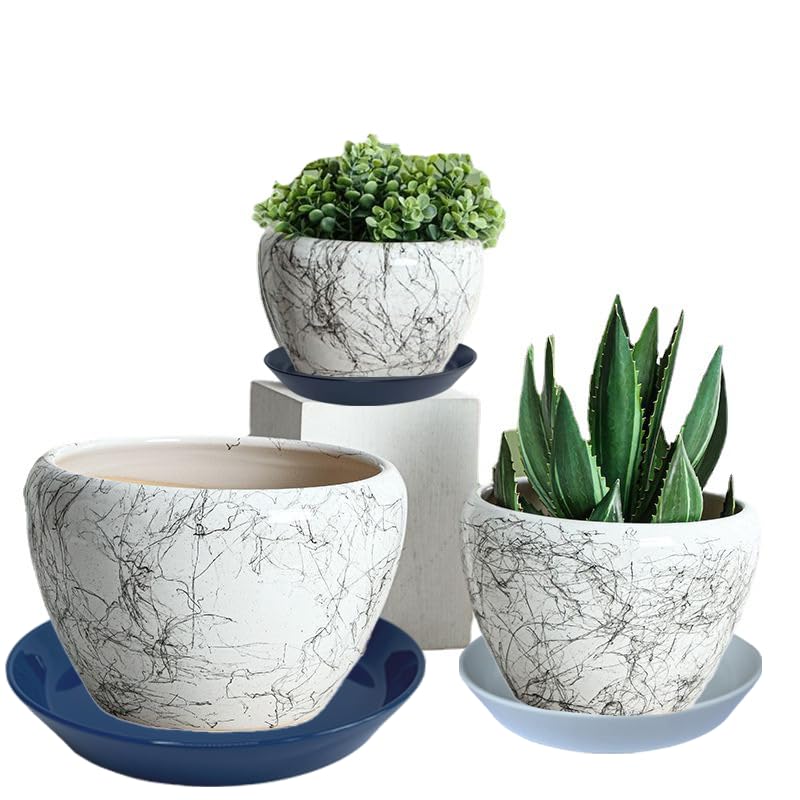 Ceramic Plant Saucer Tray 4 Pcs 4 5 Inch White (4 Count)