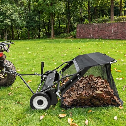 42 Inch Tow Behind Lawn Sweeper (Black)