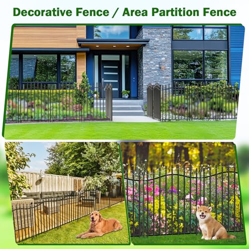 Garden Metal Fence 32" H x 22.5'L Decorative Dog Outdoor Yard Panels (32 in(H))