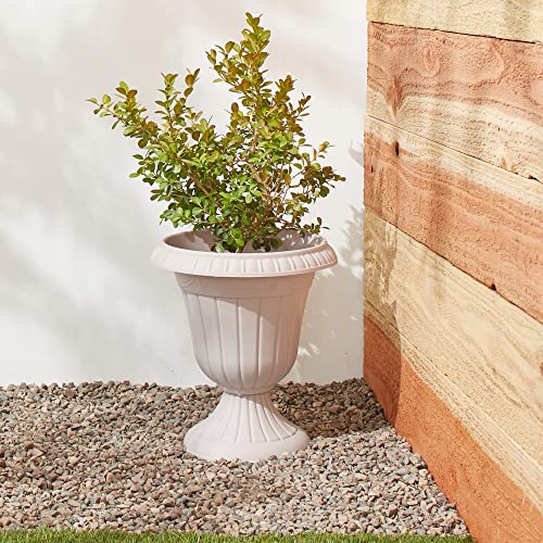 PL20TP Classic Traditional Plastic Urn Planter Indoor (Taupe / 10" x 12")