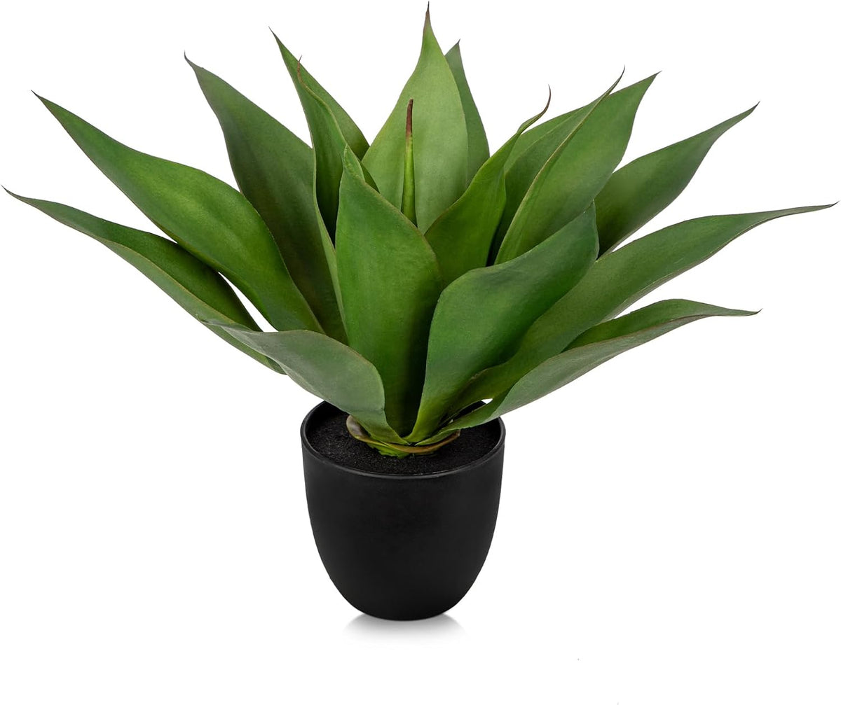 Large Faux Agave Plant 13.4" Fake Plant Artificial Decor Faux Plant Fake Succulent Plants in Pot Realistic Agave Plant Artificial Potted Plants for Home Living Room Table Office Desk Bathroom Indoor