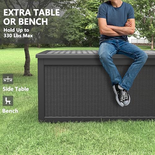Outdoor Storage Box (Black / 330 Gallon)
