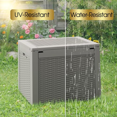33 Gallon Outdoor Storage Box Waterproof Deck Box for Patio (Grey / 33 Gallon)