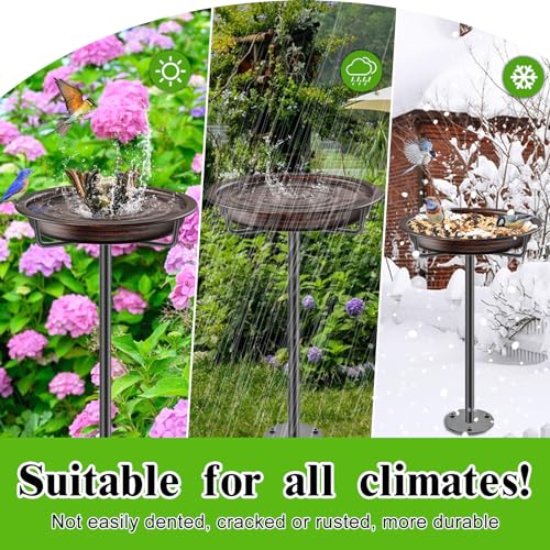 Bird Baths for Outdoors (Retro Brown)