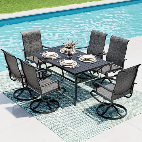 7 Piece Outdoor Dining Set (Charcoal / 7-Piece(59"))