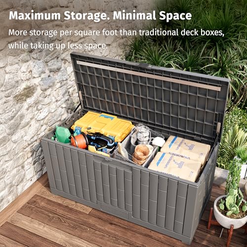 120 Gallon Outdoor Storage Box (Grey / Large 120 Gallon)
