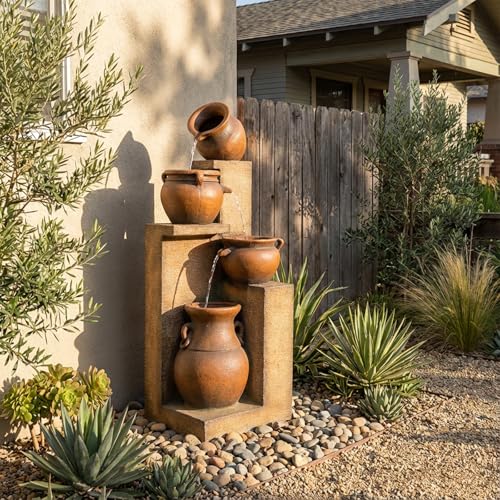 53" H Patio Water Fountain (Gold)