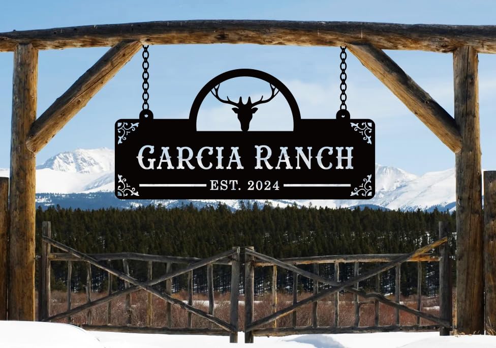 Personalized Metal Farm Sign (Black034)