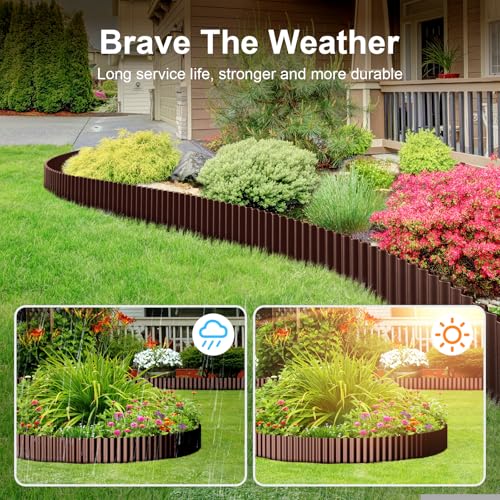Corrugated Garden Edging Border (Brown / 12 Inch×50 Ft)