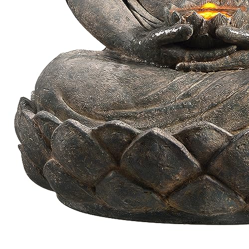 Buddha Zen Statue Water Fountain (Gray)