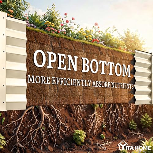 8x4x3ft Large Raised Garden Bed Kit (Cream Yellow / 8x4x3ft)