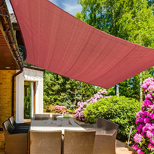 13'X20' Sun Shade Sail Rust Red Curved Rectangle (Rust Red / 1 3' X 2 0')