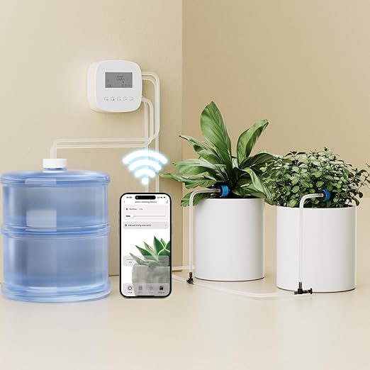 Automatic Drip Irrigation System with Timer, for 20 Potted Plants, Indoor Outdoor Watering Kit for Garden, Raised Beds & Greenhouse/Works with Alexa