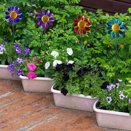 4 Pack Wind Spinner Outdoor (Sunflowers-4Pack)